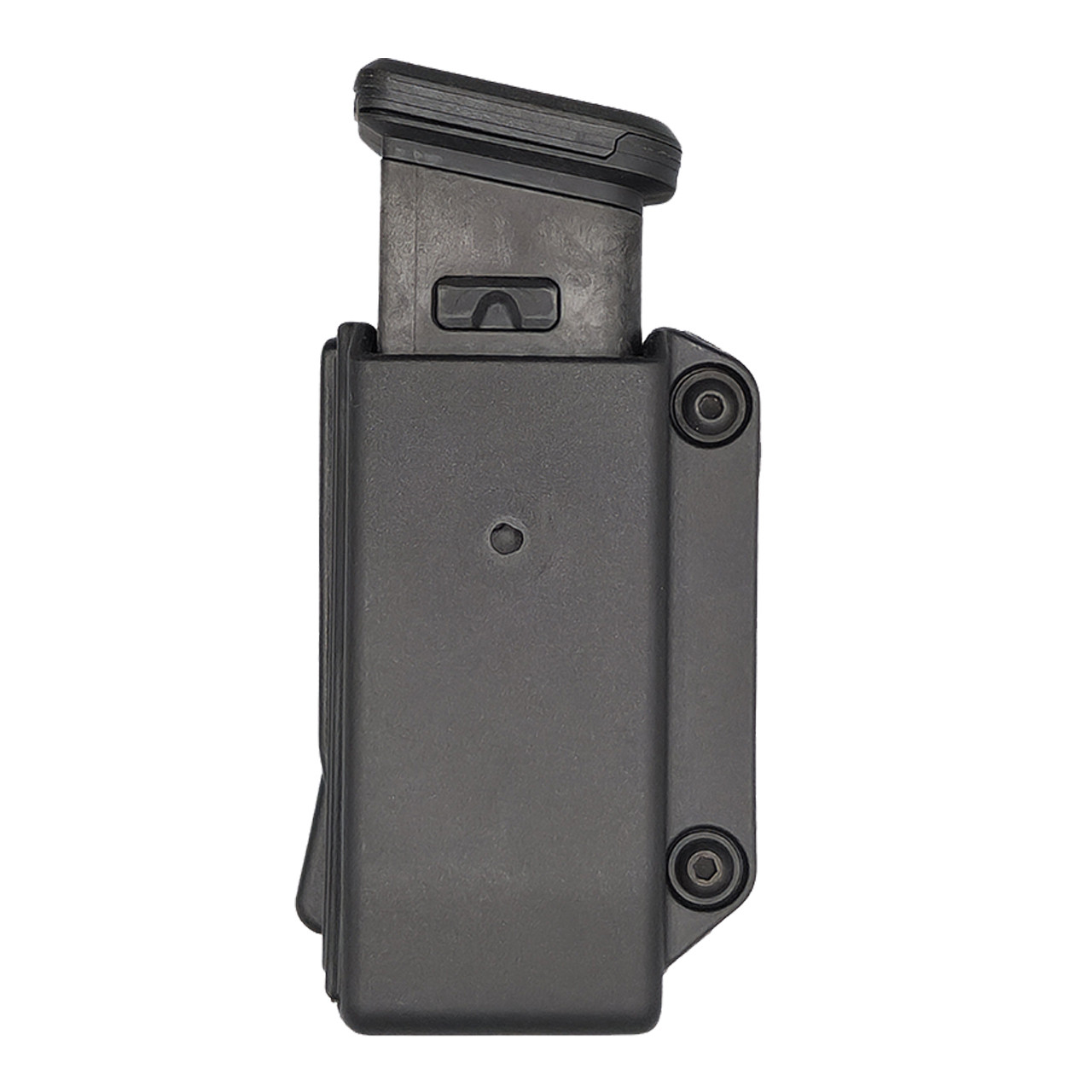 Hero's Pride Edge Single Pistol Magazine Case in black, designed for double-stack 9mm magazines with 360° CANT adjustment.